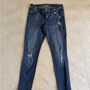 Old Navy Dark Blue Distressed Skinny Jeans